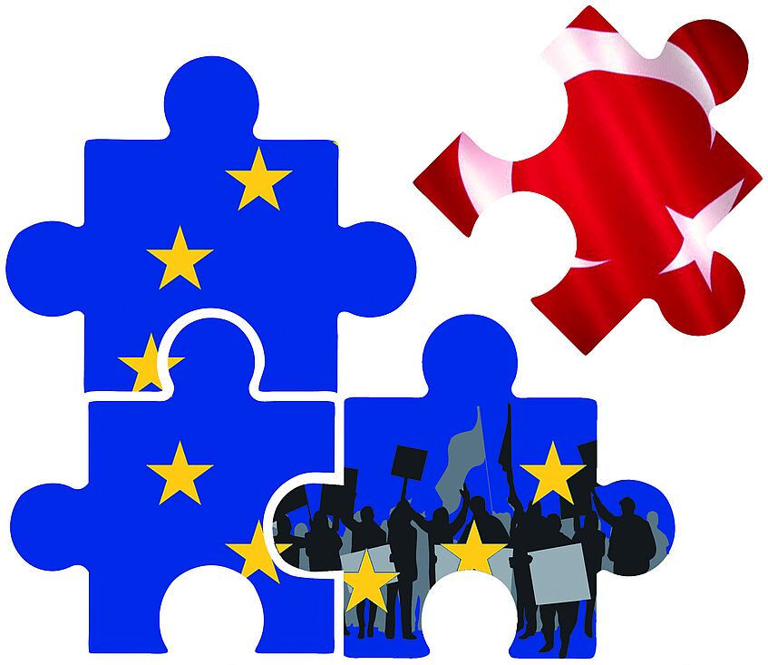 Image: Puzzle pieces with the European and Turkish flags